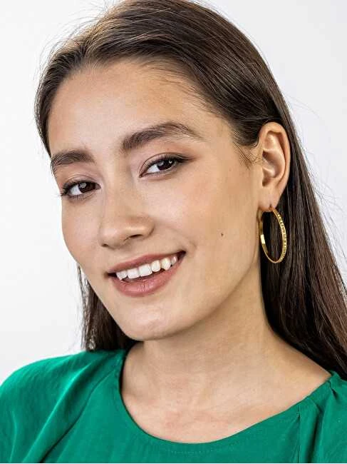 Marc Malone Paauksuoti auskarai su žiedais Addison Gold Earrings MCE23017G