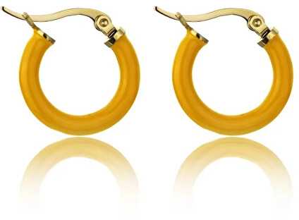 Marc Malone Gold plated hoops with enamel Laura Oranžinis Auskarai MCE23149G