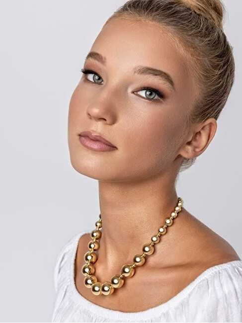 Marc Malone Masyvūs rutuliniai karoliai Aylin Gold Necklace MCN24006G