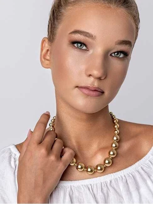 Marc Malone Masyvūs rutuliniai karoliai Aylin Gold Necklace MCN24006G