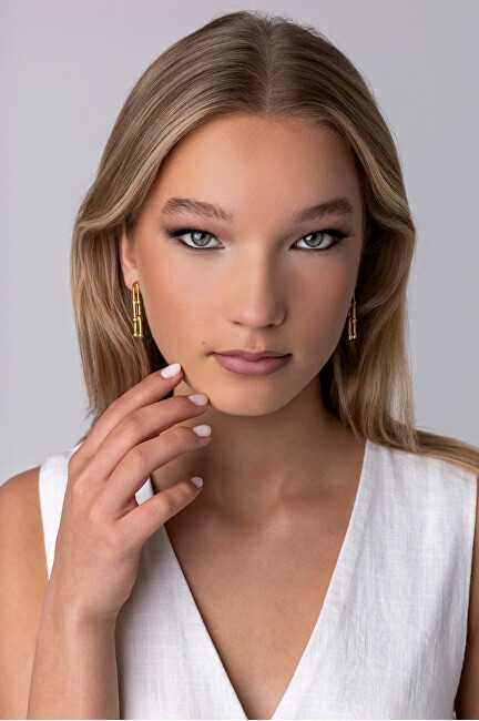 Marc Malone Nuostabūs paauksuoti kabantys auskarai „Ivy Gold Earrings MCE250180G“