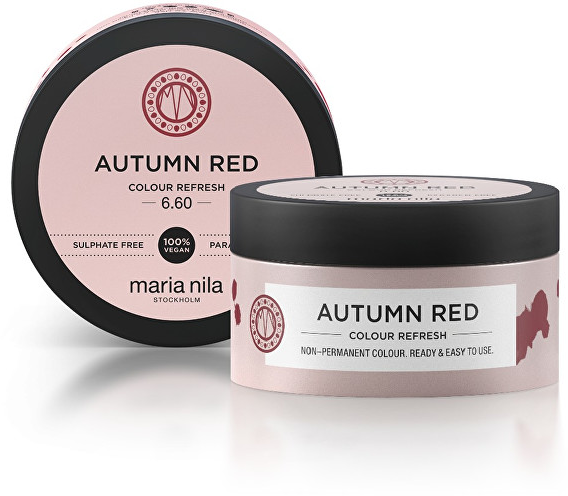 Maria Nila Colour Refresh Non-Permanent Autumn Raudona dažanti kaukė plaukams, 300 ml