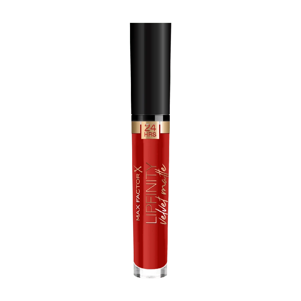 Max Factor Lipfinity Velvet Matte Lūpų dažai, 3,5 ml, spalva - 025 Red Luxury