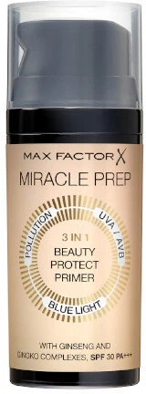 Max Factor Miracle Prep 3 in 1 Beauty Protect Makeup Primer moterims, 30 ml
