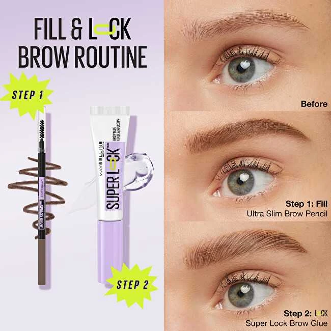 Maybelline Super Lock Brow Glue antakių gelis ir antakių pomada