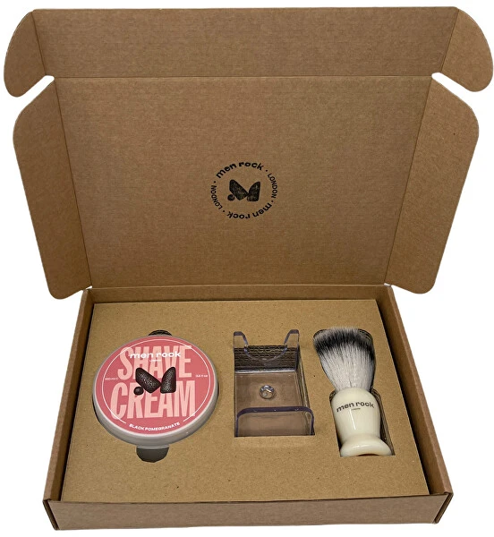 Men Rock The Life Shaver Juodas Pomegranate Essential Shaving Kit Skutimosi priemonių rinkinys, 1vnt