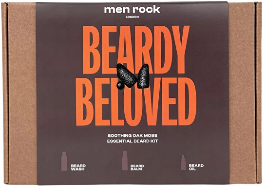 Men Rock Beardy Beloved Soothing Oak Moss Beard Kit Barzdos priežiūros rinkinys, 1vnt
