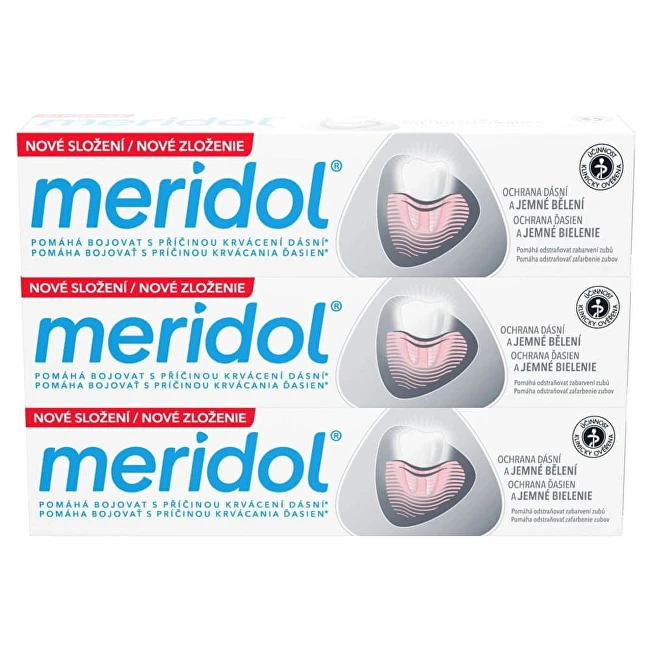"Meridol" dantų pasta su balinamuoju poveikiu (Gentle Baltas ) tripack 3 x 75 ml
