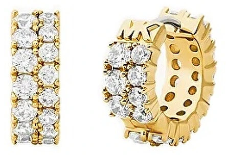 Michael Kors Gold plated round earrings with cubic zirconia Premium MKJ8518710