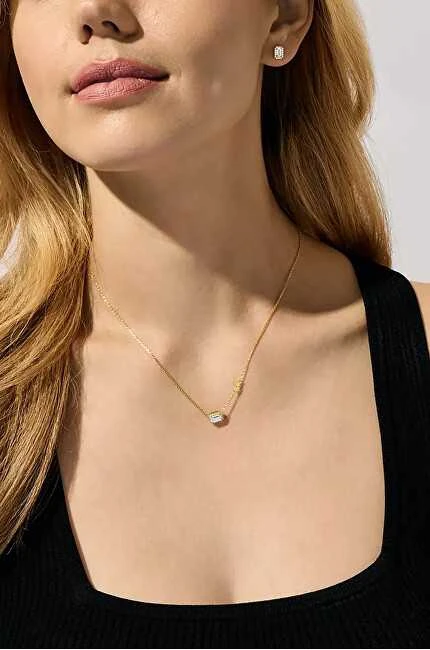 Michael Kors Paauksuotas sidabro papuošalų rinkinys MKC1759CZSET (kaklo papuošalas, auskarai)