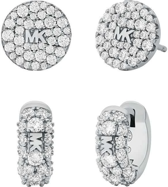 Michael Kors Prabangus sidabro papuošalų rinkinys MKC1700SET (kaklo papuošalas, 2x auskarai)