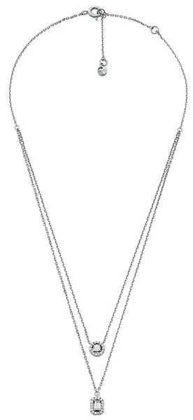 Michael Kors Tinkantis dvigubas sidabrinis karoliai Brilliance MKC1745CZ040