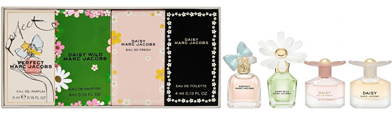 Rinkinys Marc Jacobs Miniatures moterims Daisy EDT 4ml + Perfect EDP 5ml + Daisy Love EDT 4ml + Daisy Eau So Fresh EDT 4ml