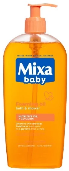 Mixa Baby Shower Oil dušo aliejus vaikams, 400 ml