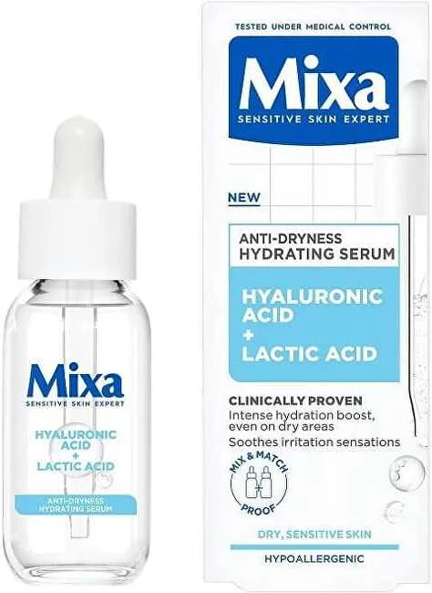 Mixa hialurono rūgšties + pieno rūgšties anti-dryness drėkinamasis serumas odos serumas