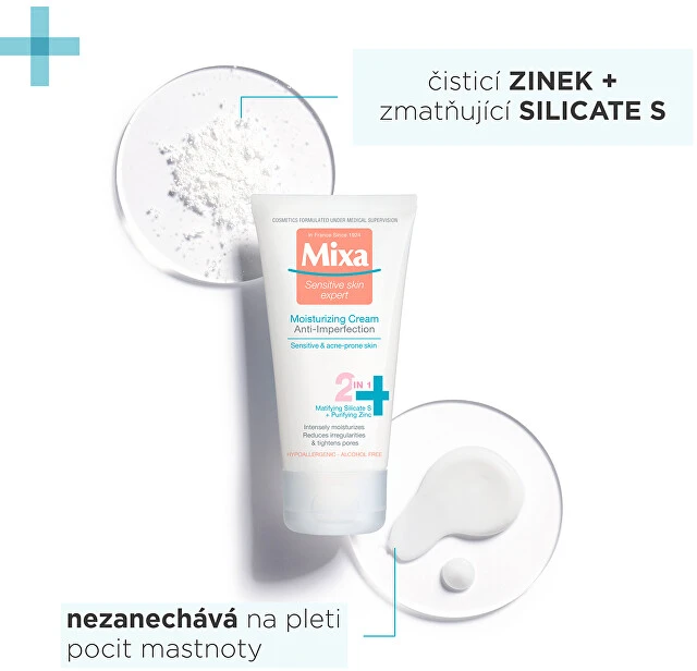 Drėkinamasis kremas problematiškai odai Mixa Anti Imperfection 2in1 50ml