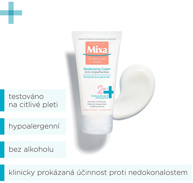 Drėkinamasis kremas problematiškai odai Mixa Anti Imperfection 2in1 50ml