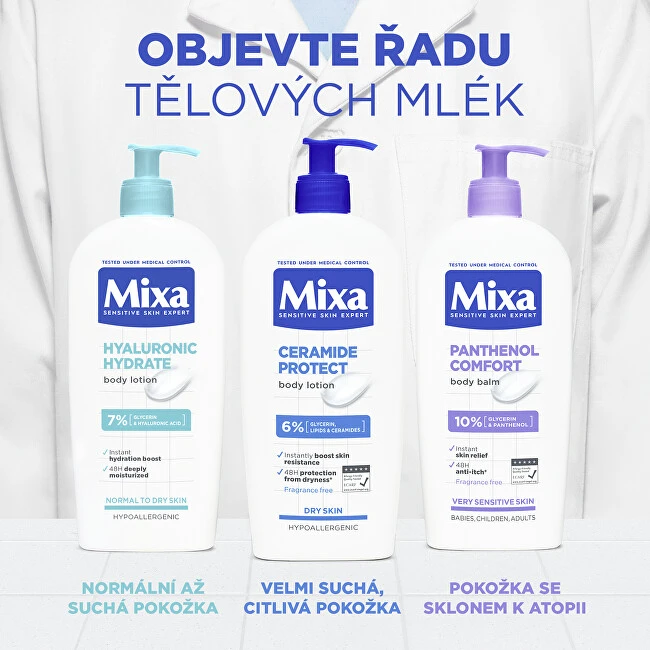 Mixa Hyaluronic Hydrate Losjonas kūnui moterims, 400 ml
