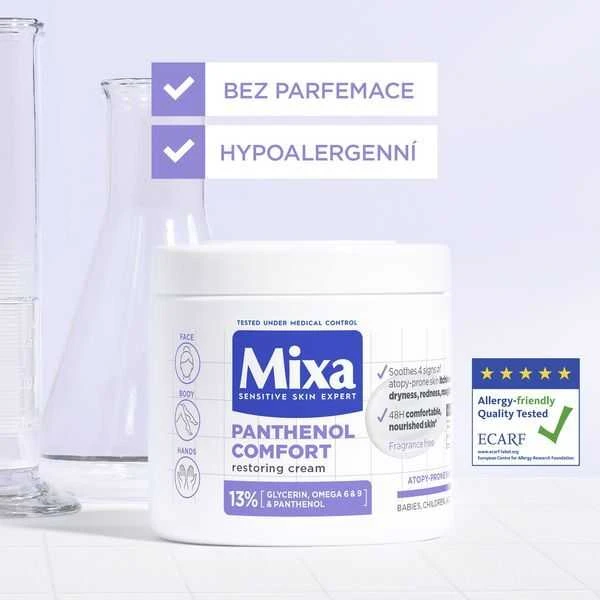 Mixa Panthenol Comfort atkuriantis kreminis kreminis kūno kremas unisex, 400 ml