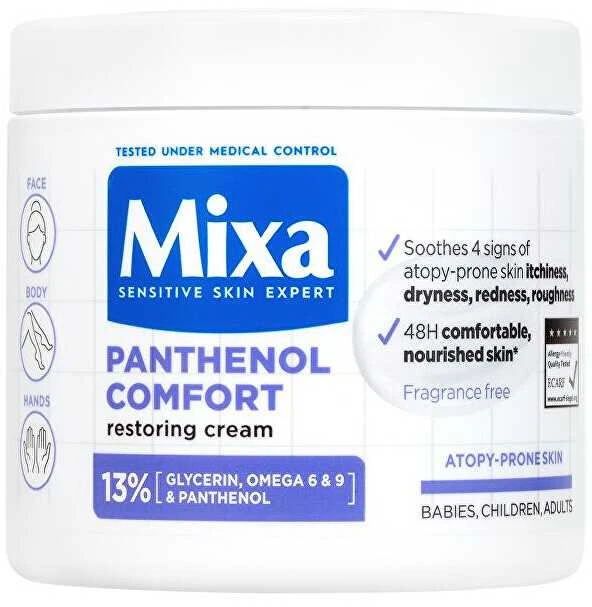 Mixa Panthenol Comfort atkuriantis kreminis kreminis kūno kremas unisex, 400 ml