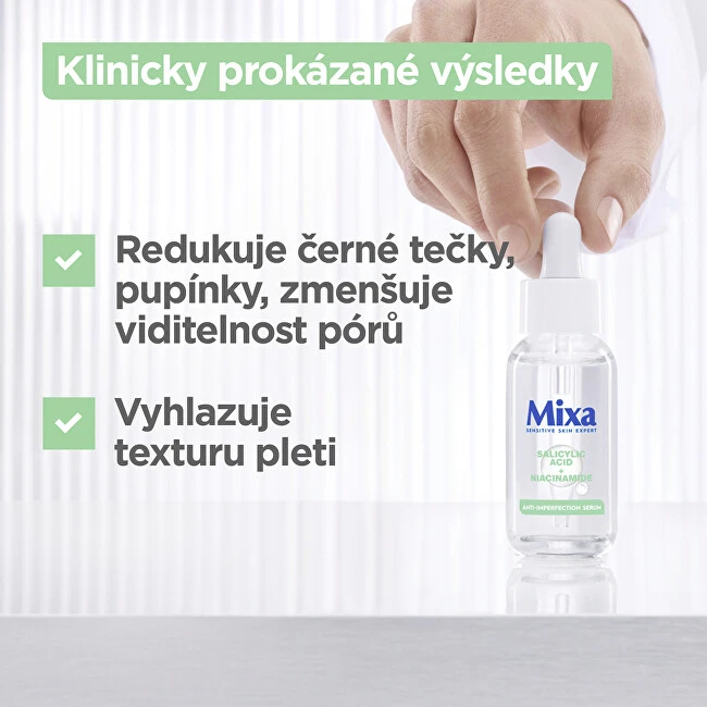 Mixa salicilo rūgšties + niacinamido serumas nuo netobulumo odos serumas