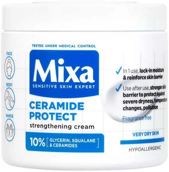Mixa Ceramide Protect Strengthening Kreminis Body Kreminis moterims, 400 ml
