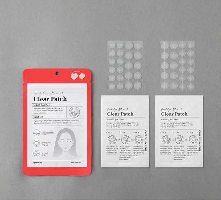 Hidrokoloidiniai, maskuojamieji pleistrai nuo spuogų Mizon Good Bye Blemish Clear Patch, pakuotėje 44 vnt.