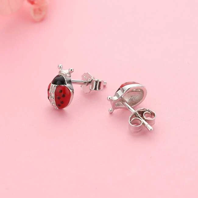 Moiss Žaismingi susegti auskarai iš sidabro Ladybugs E0000672