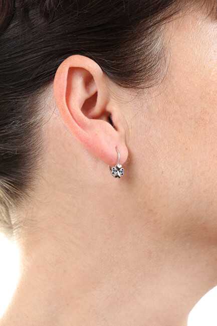 Moiss Sidabrinis earrings with mėlynas zircons, four-leaf clovers E0000569