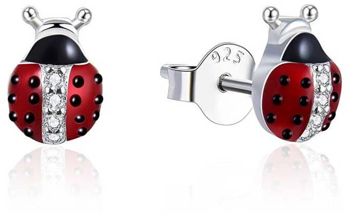 Moiss Žaismingi susegti auskarai iš sidabro Ladybugs E0000672