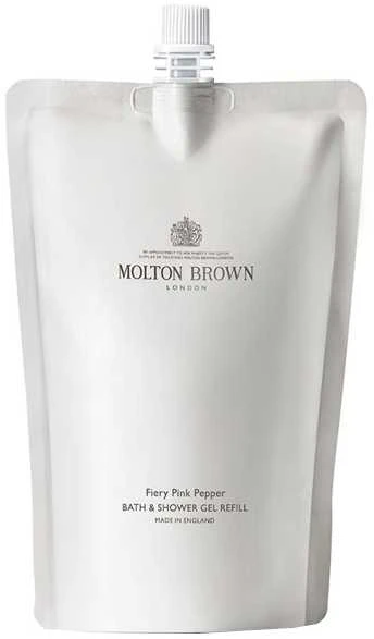 Molton Brown Infinite Bottle Fiery Rožinė Pepper Bath & Dušo želė Refill dušo gelio papildymas, 400 ml