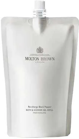 Molton Brown Re-Charge Juodas Pepper Bath & Dušo želė - Refill dušo gelio papildymas, 400 ml