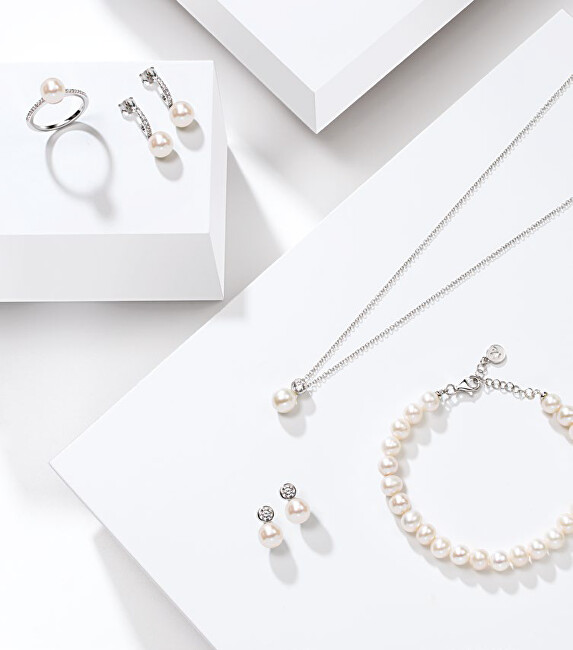 Morellato Pearl Sidabrinis papuošalų rinkinys Perla SANH09 (auskarai, grandinėlė, pakabukas)