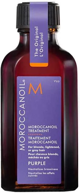 Moroccanoil Treatment Violetinė maitinamasis aliejus šviesiems ir žiliems plaukams, 25 ml