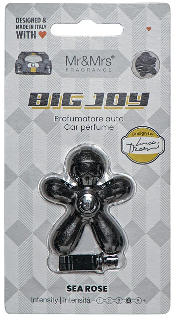 Mr&Mrs Fragrance Big Joy Sea Rose Juodas - vůně do auta automobilio gaiviklis