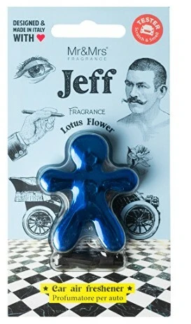 Mr&Mrs Fragrance Mr&Mrs Automobilinis oro gaiviklis JEFF Lotus Flower, Light mėlynas