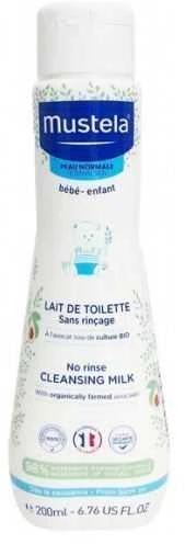 Mustela Bébé No Rinse Valomasis Pienelis Losjonas kūnui, 200 ml