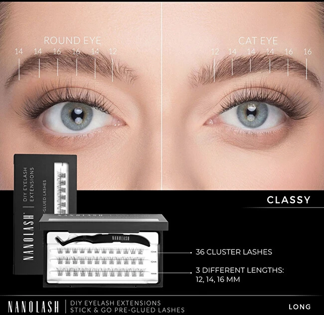 Nanolash Lipnios Classy ilgos blakstienos 36 vnt.