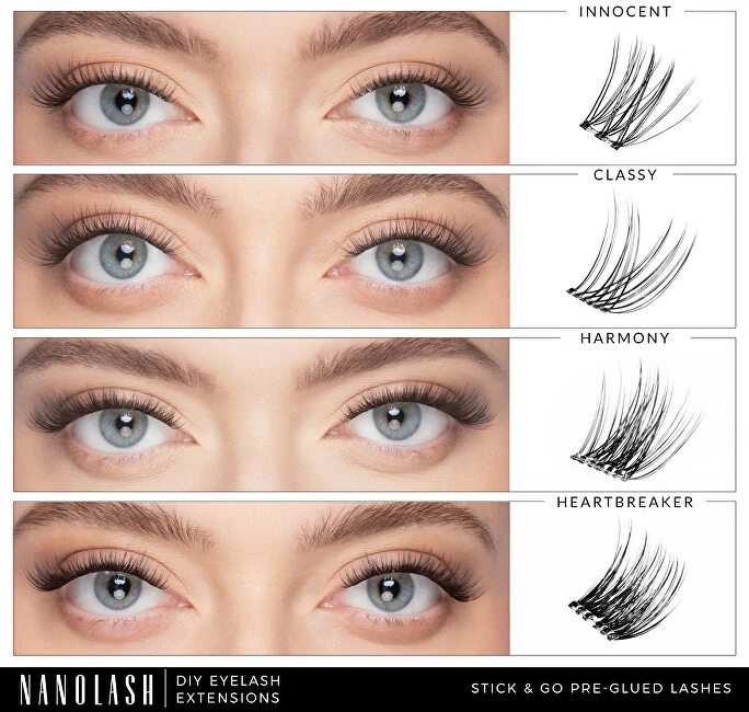 Nanolash Classy Short Lashes - Samolepicí trsové řasy ( 36 ks )