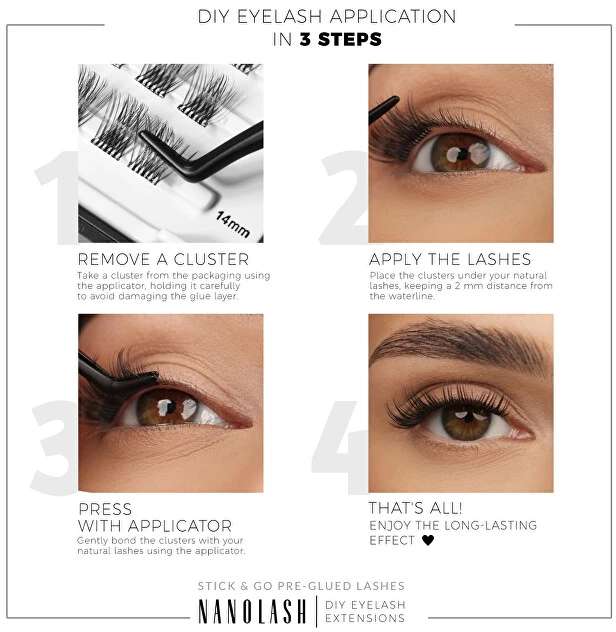 Nanolash Classy Short Lashes - Samolepicí trsové řasy ( 36 ks )