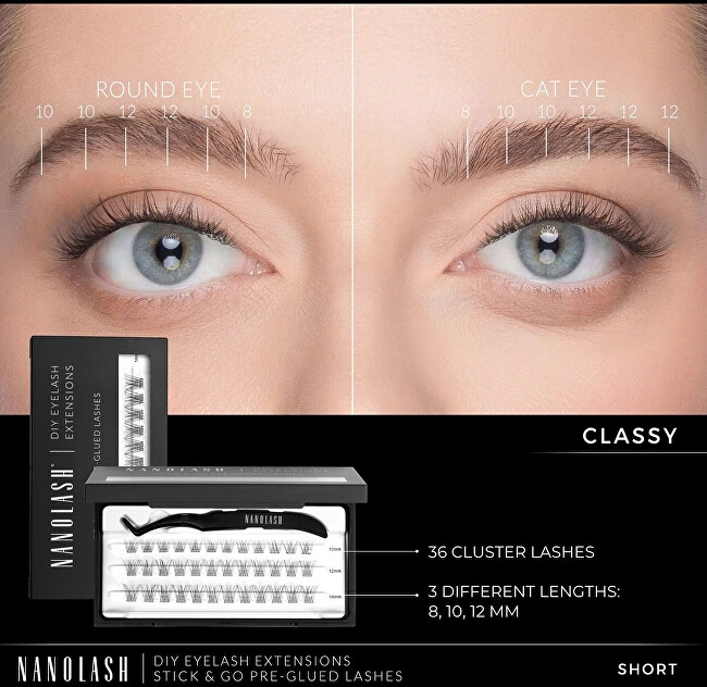 Nanolash Classy Short Lashes - Samolepicí trsové řasy ( 36 ks )