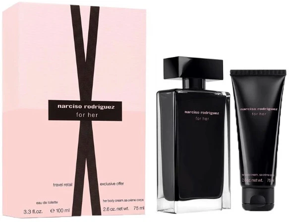 Kvepalų rinkinys Narciso Rodriguez For Her (100 ml EDT + Kūno losjonas 75ml)