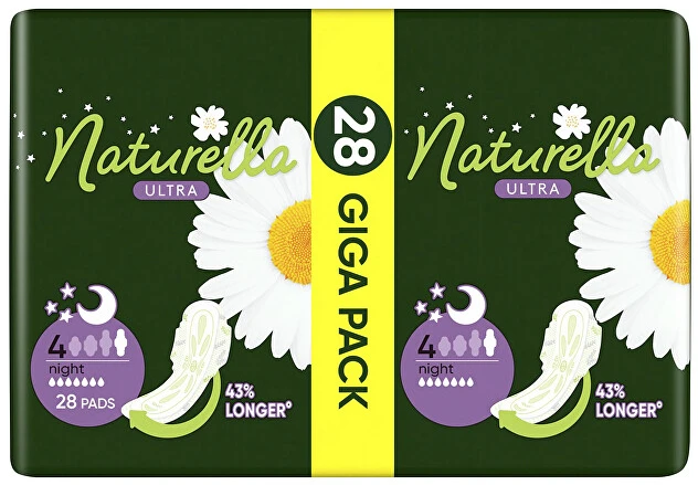 Naturella Ultra Night, 4. Dydis, Paketai Su Sparneliais, 28 vnt.