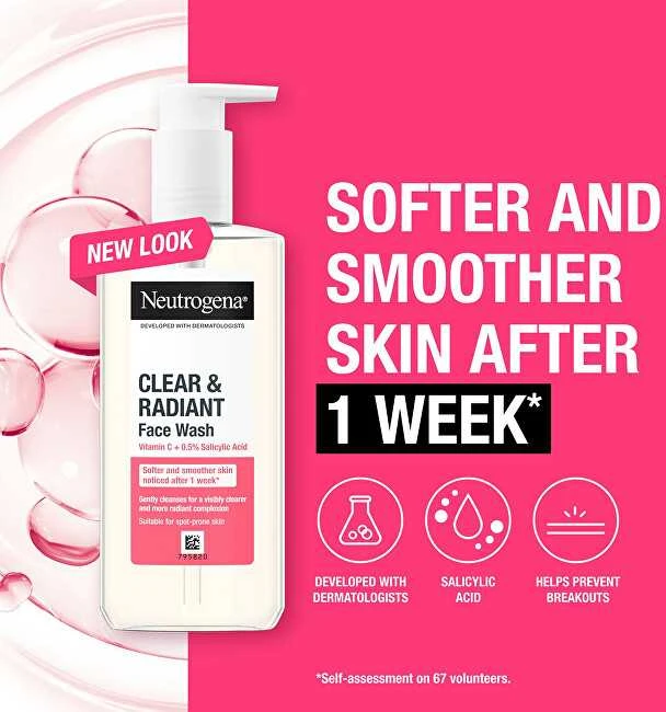 Neutrogena Clear & Radiant Face Wash valymo gelis