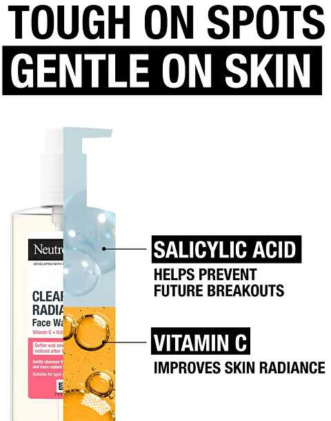 Neutrogena Clear & Radiant Face Wash valymo gelis