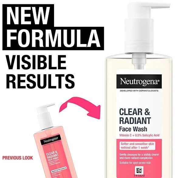 Neutrogena Clear & Radiant Face Wash valymo gelis