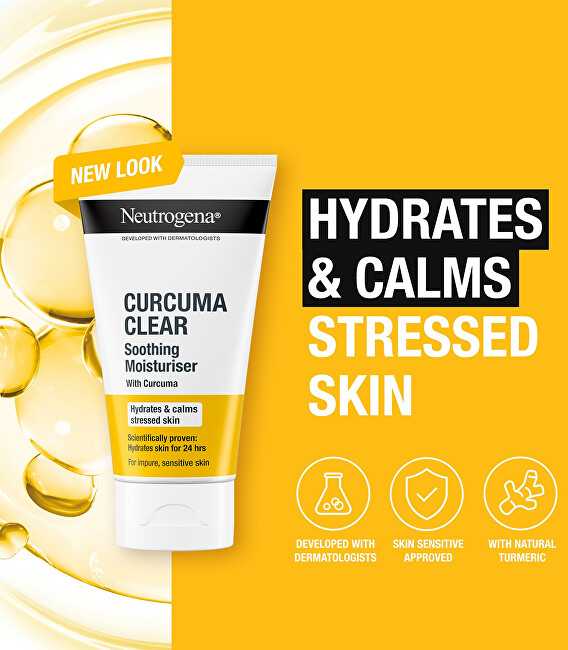 Neutrogena Curcuma Clear drėkinamasis ir raminantis kreminis kreminis dieninis kreminis unisex, 75 ml