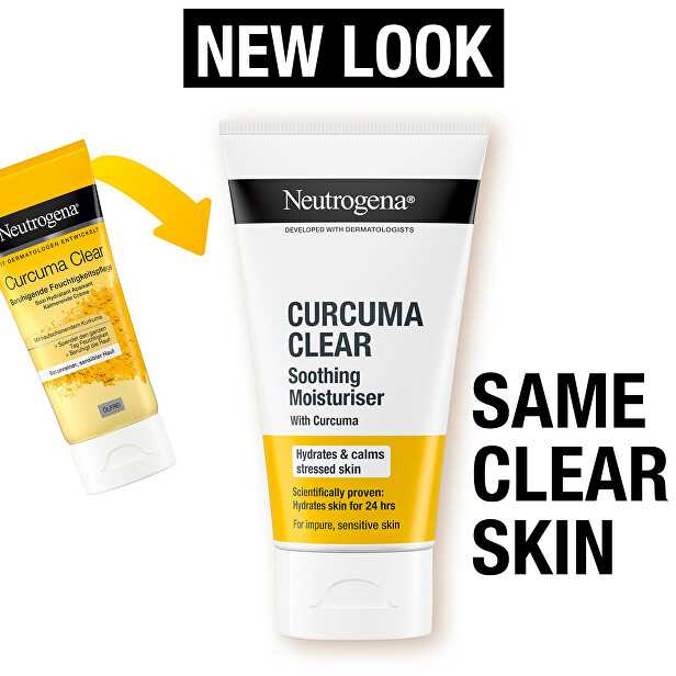 Neutrogena Curcuma Clear drėkinamasis ir raminantis kreminis kreminis dieninis kreminis unisex, 75 ml