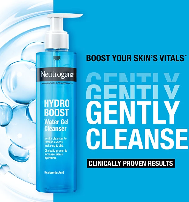 Neutrogena Hydro Boost Vanduo Gel Valiklis Cleansing Gel unisex, 200 ml