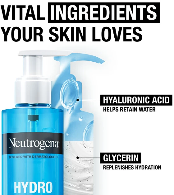 Neutrogena Hydro Boost Vanduo Gel Valiklis Cleansing Gel unisex, 200 ml
